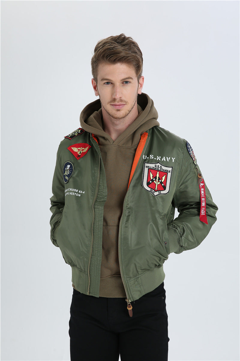 CORIRESHA Chaqueta con parches bordados para exteriores