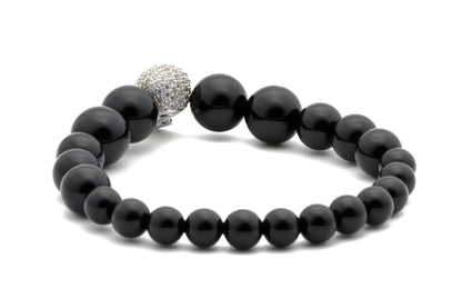 Pulsera con cuentas de calavera de piedra natural de 6-8 mm que cambian gradualmente de tamaño 