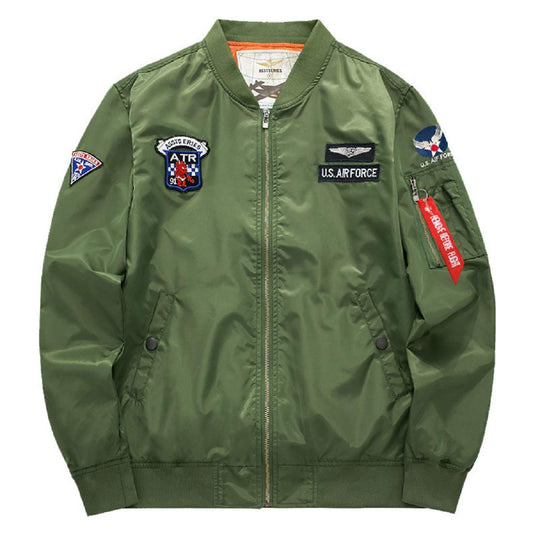 CORIRESHA Apollo NASA Patches Slim Fit Bomber Jackets