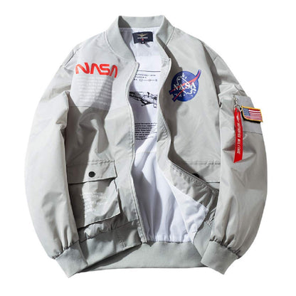 CORIRESHA Apollo NASA Patches Slim Fit Bomber Jackets