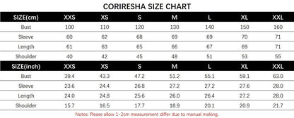 CORIRESHA Chaqueta con parches bordados para exteriores 