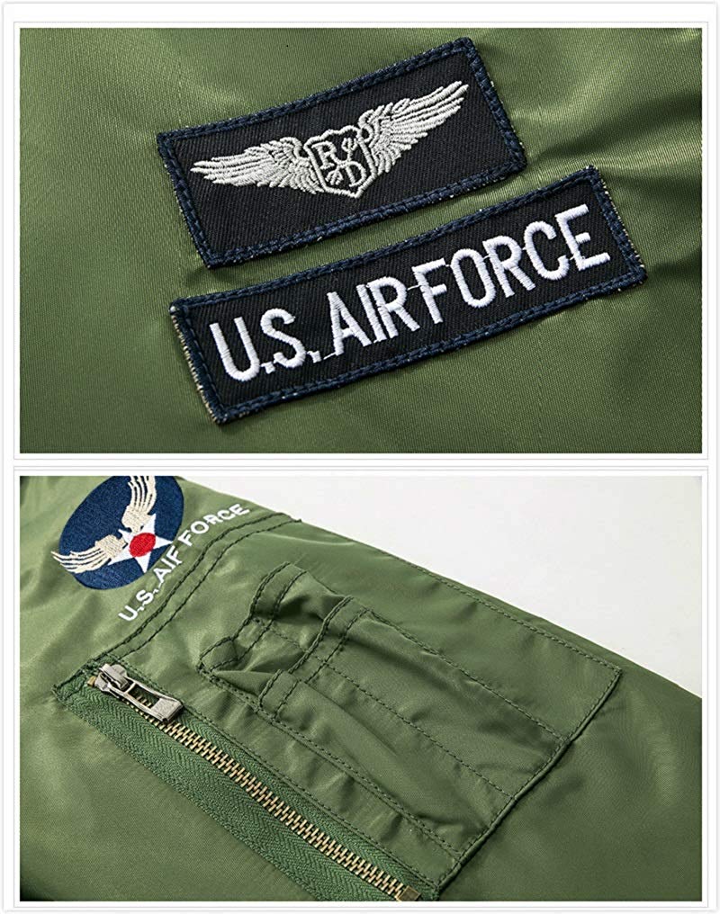 CORIRESHA Apollo NASA Patches Slim Fit Bomber Jackets
