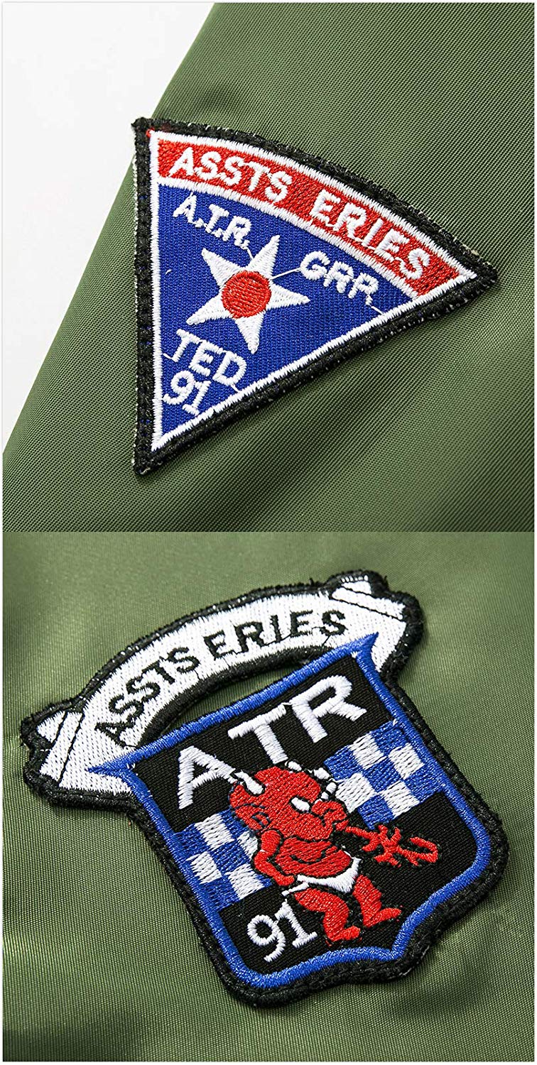 CORIRESHA Apollo NASA Patches Slim Fit Bomber Jackets