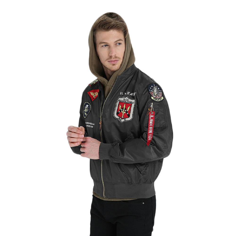 CORIRESHA Chaqueta con parches bordados para exteriores