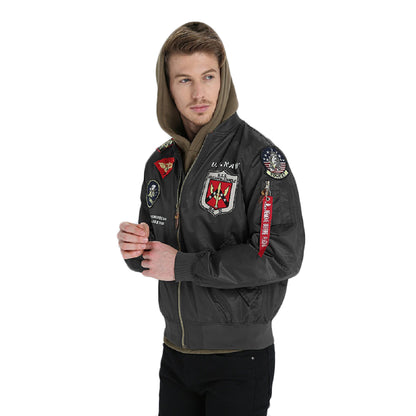 CORIRESHA Chaqueta con parches bordados para exteriores
