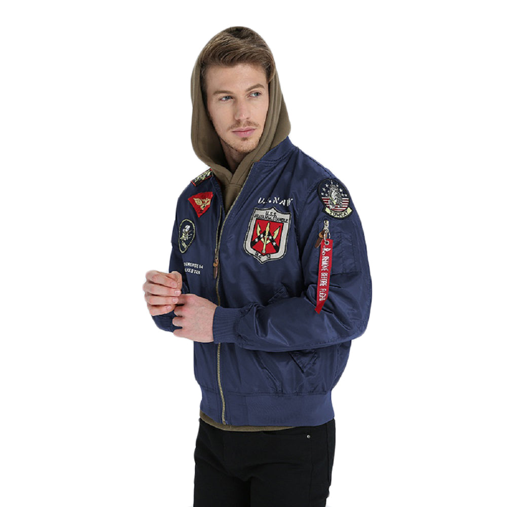 CORIRESHA Chaqueta con parches bordados para exteriores